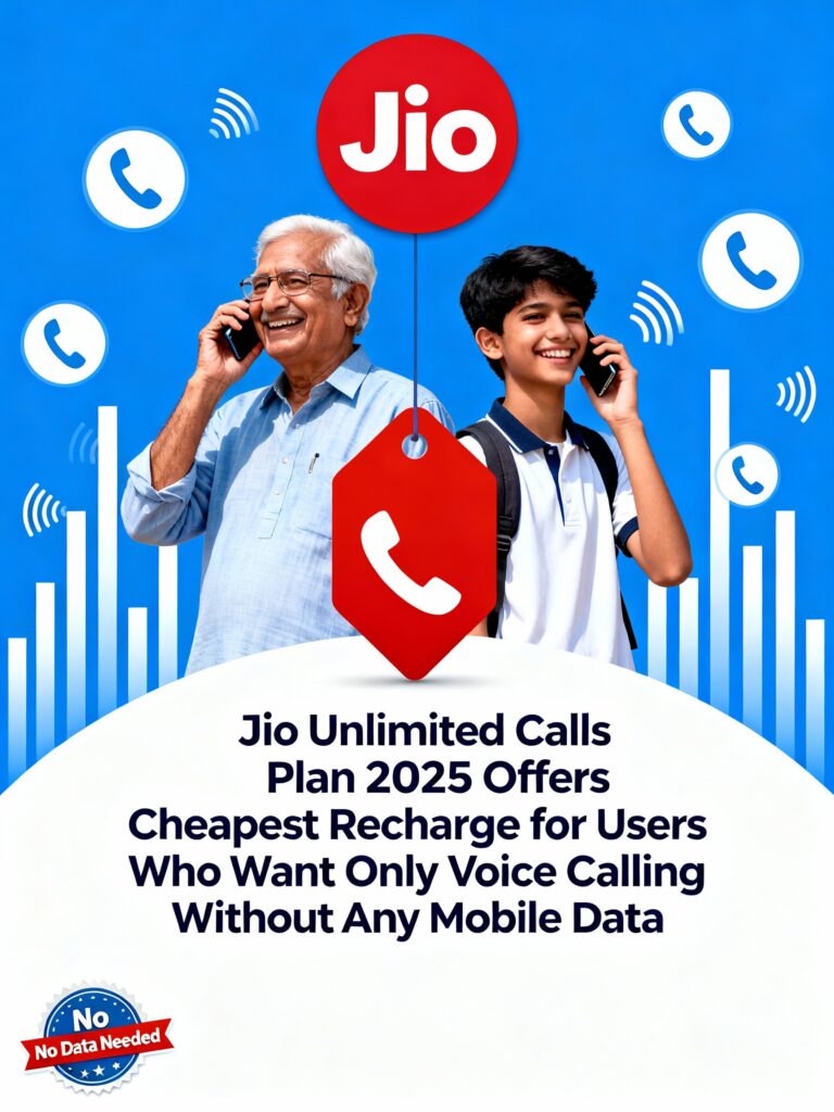Jio Unlimited Calls Plan 2025 Offers Cheapest Recharge for Users Who Want Only Voice Calling Without Any Mobile Data