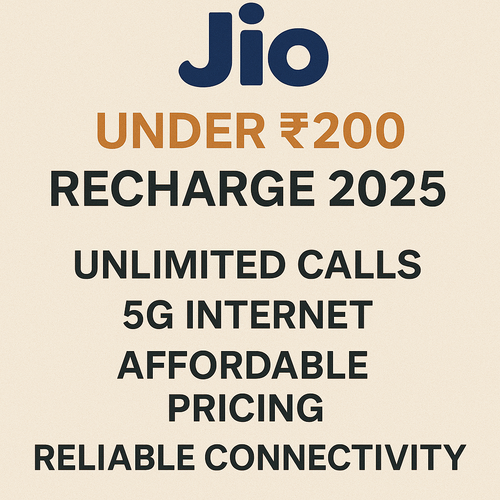 Jio Under ₹200 Recharge 2025 Offers Unlimited Calls, 5G Internet, Affordable Pricing, Reliable Connectivity