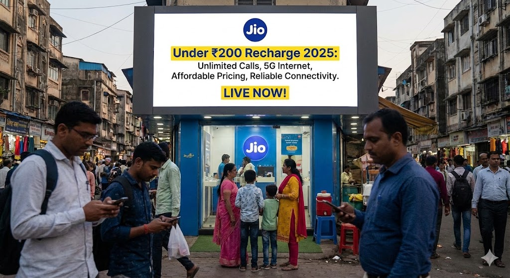 Jio Under ₹200 Recharge 2025 Offers Unlimited Calls, 5G Internet, Affordable Pricing, Reliable Connectivity